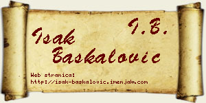 Isak Baškalović vizit kartica